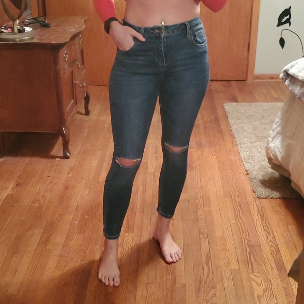 Distressed jeans